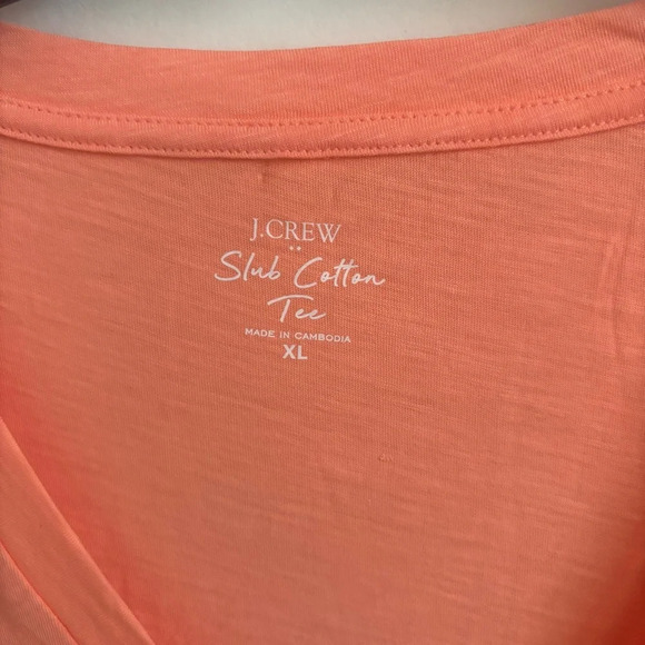 NWOT J. CREW V-Neck Tee Vintage Slub Cotton Pale Guava Short Sleeve T-Shirt - Picture 8 of 8